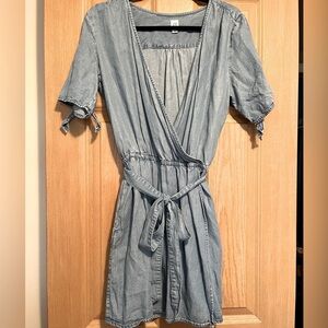 Gap Soft Denim Wrap Style Dress